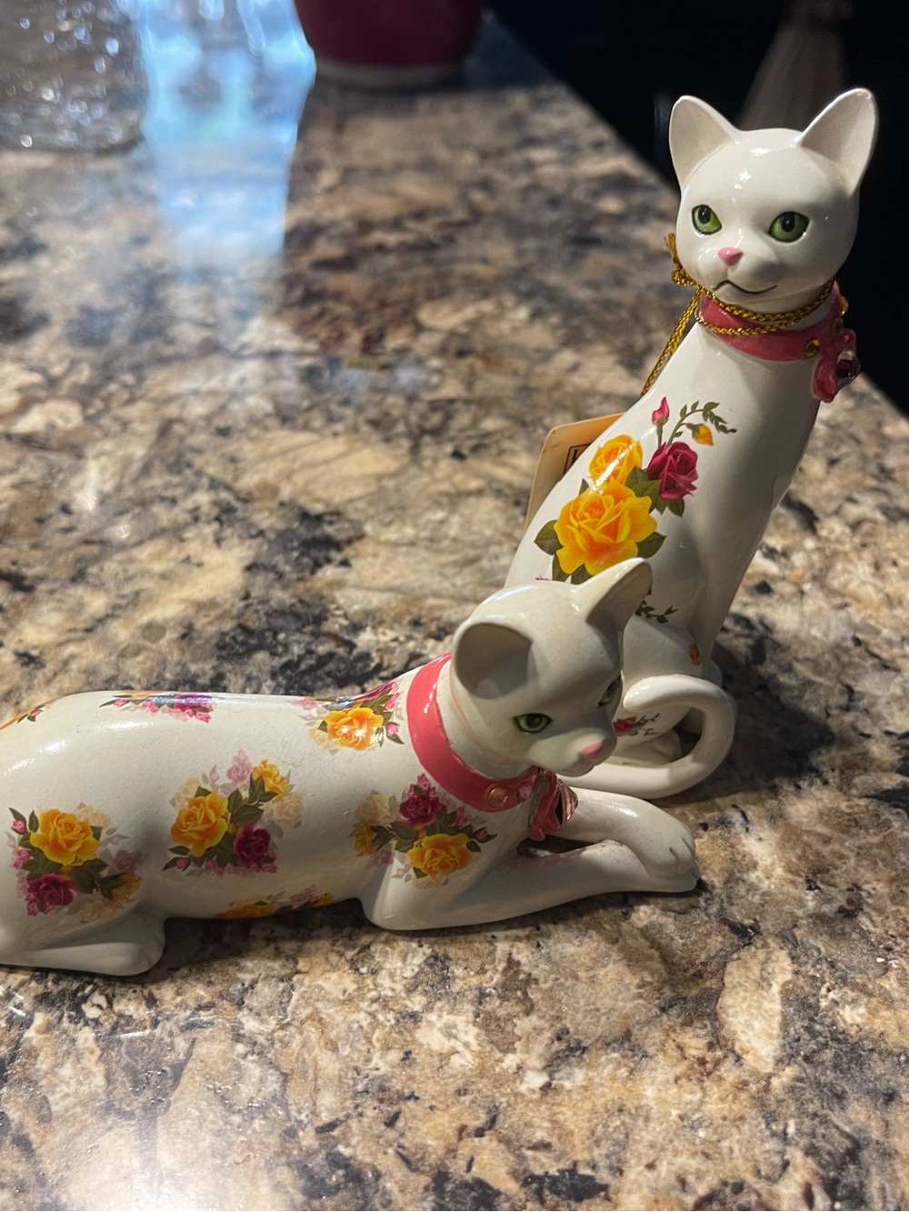The Hamilton Collection Elegant Ceramic Cat Figurines